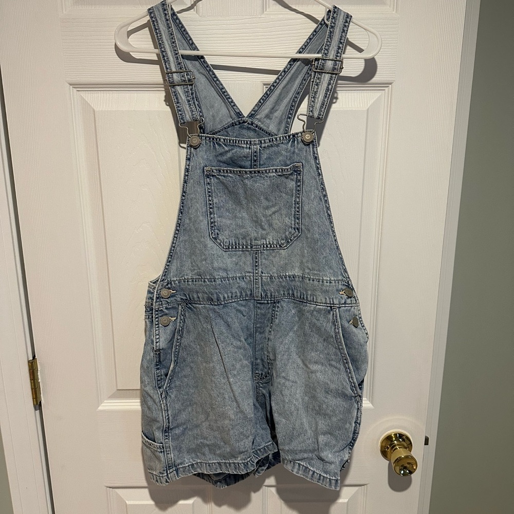 Hollister Light Blue Denim Overalls